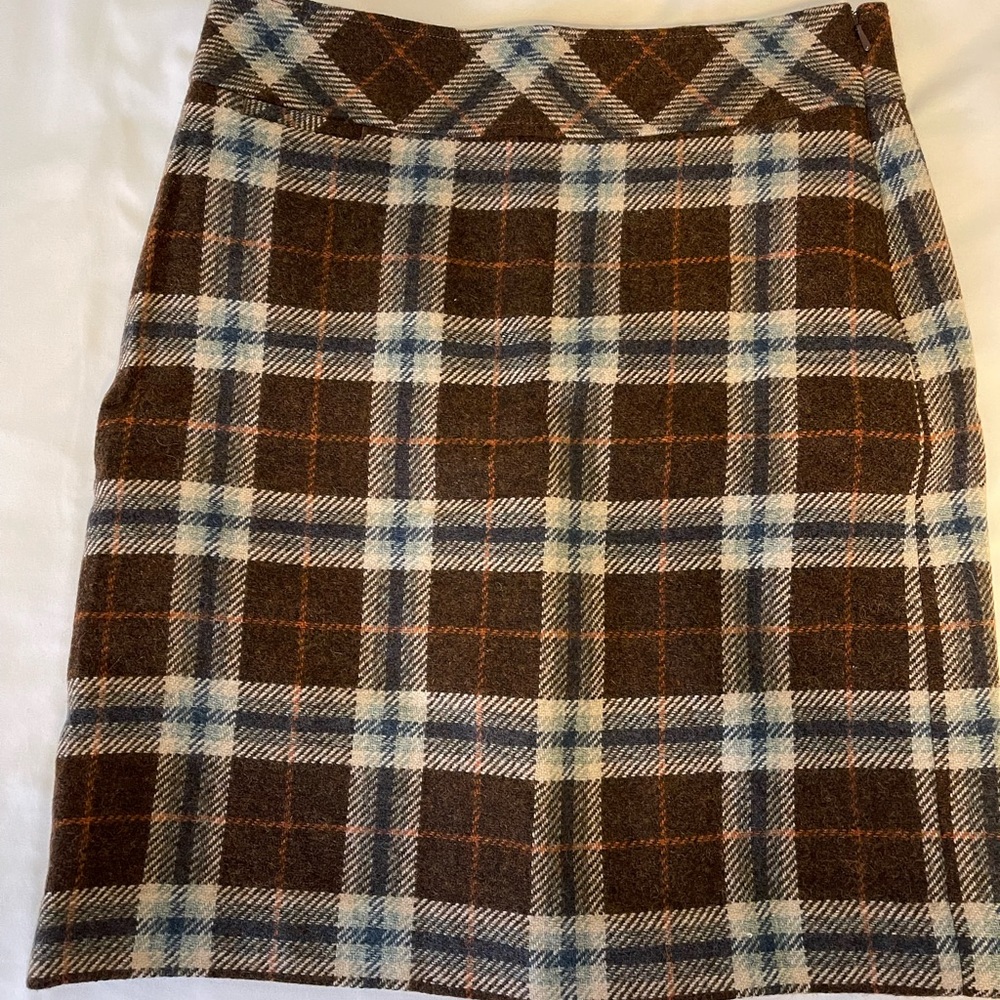 L.L. Bean Brown Plaid Skirt